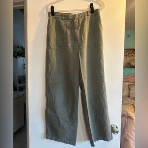 J. Crew Women's Olive Wide Leg Pants